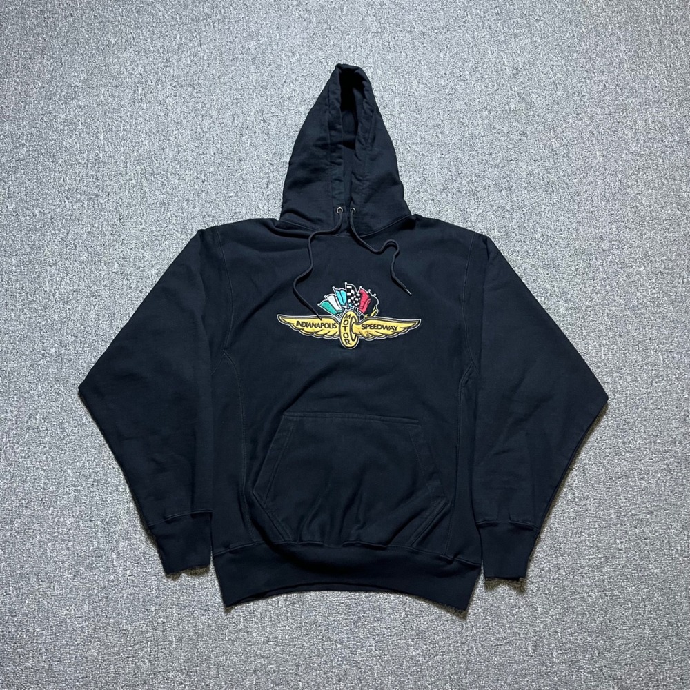 Indianapolis Motor Speedway Hoodie XS (More Like M) Black Racing Embroidered